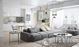 北歐風(fēng)格公寓設(shè)計(jì) 白色櫥柜更添空間質(zhì)感