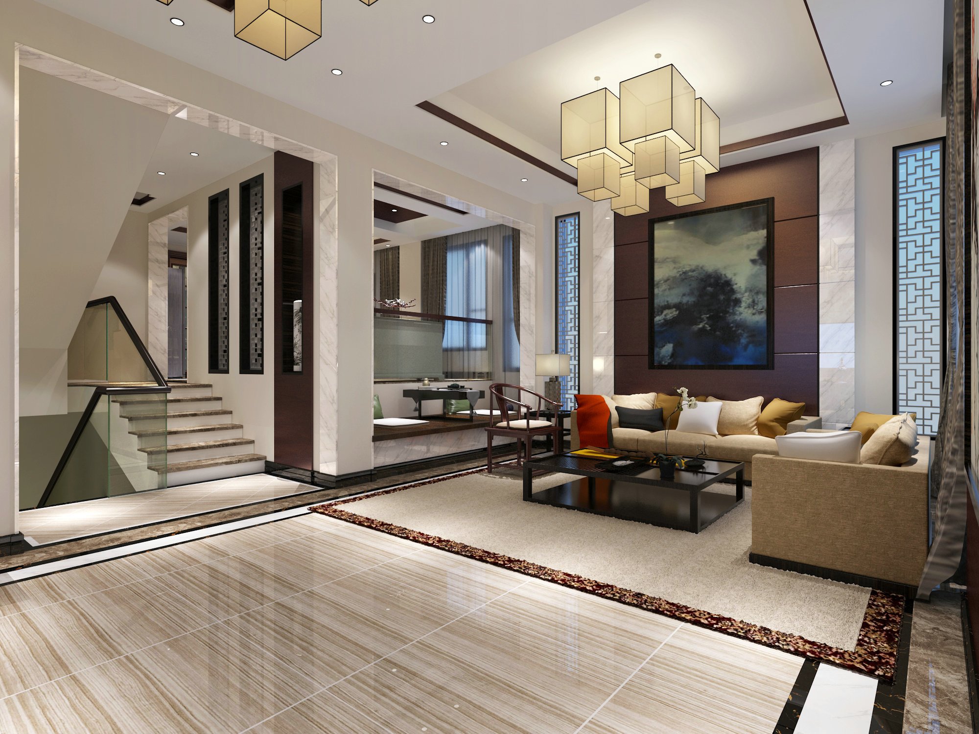 中式風(fēng)格五居室裝修效果圖317平米90萬(wàn)中式風(fēng)格五居室裝修案例大全-蘇州裝修設(shè)計(jì)